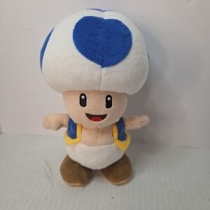 Little Buddy Super Mario All Star Collection BLUE TOAD 7" Plush
